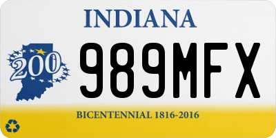 IN license plate 989MFX