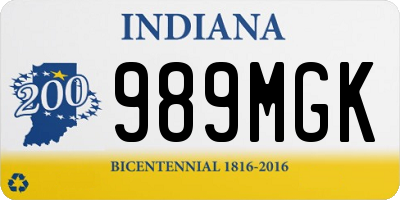 IN license plate 989MGK