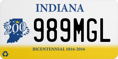 IN license plate 989MGL