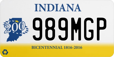 IN license plate 989MGP