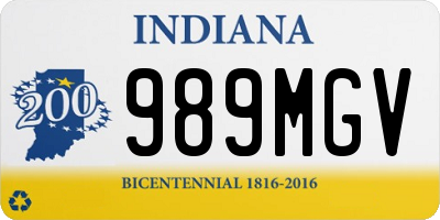 IN license plate 989MGV