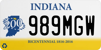 IN license plate 989MGW