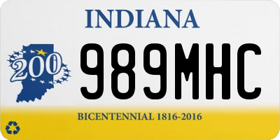 IN license plate 989MHC