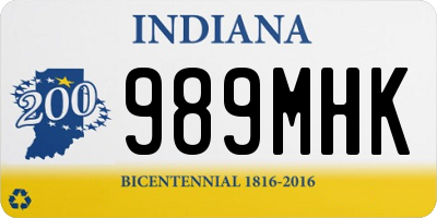 IN license plate 989MHK