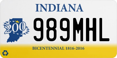 IN license plate 989MHL