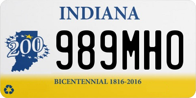 IN license plate 989MHO