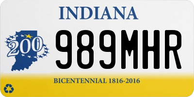 IN license plate 989MHR