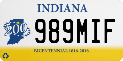 IN license plate 989MIF