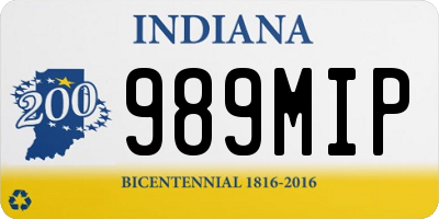 IN license plate 989MIP