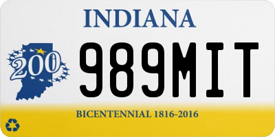 IN license plate 989MIT