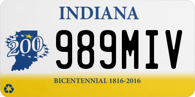 IN license plate 989MIV