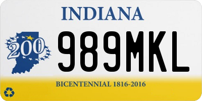 IN license plate 989MKL