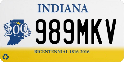 IN license plate 989MKV