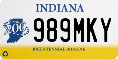 IN license plate 989MKY