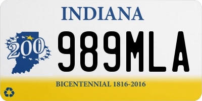 IN license plate 989MLA