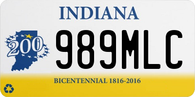 IN license plate 989MLC