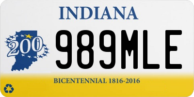 IN license plate 989MLE