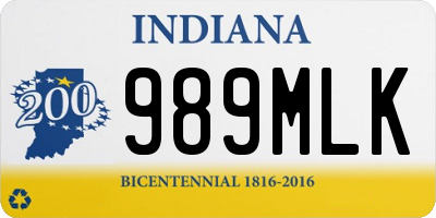 IN license plate 989MLK