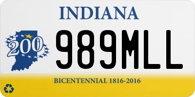 IN license plate 989MLL