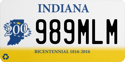 IN license plate 989MLM