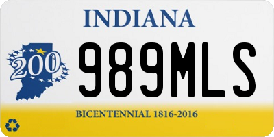 IN license plate 989MLS