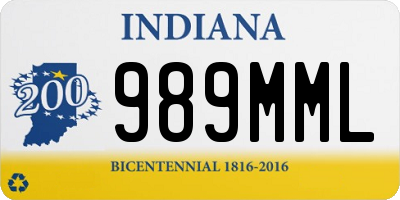 IN license plate 989MML