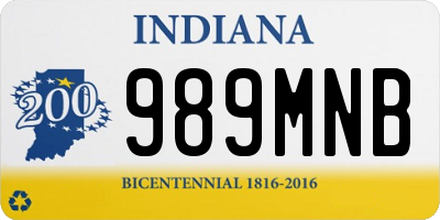 IN license plate 989MNB