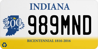 IN license plate 989MND
