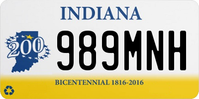 IN license plate 989MNH