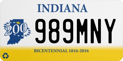 IN license plate 989MNY