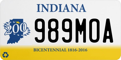 IN license plate 989MOA