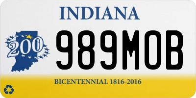 IN license plate 989MOB