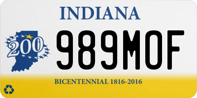 IN license plate 989MOF