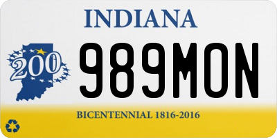 IN license plate 989MON
