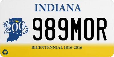 IN license plate 989MOR