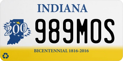 IN license plate 989MOS