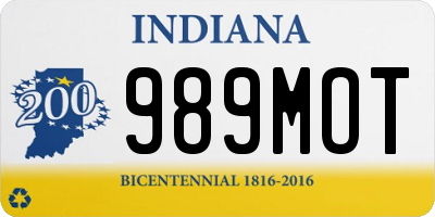 IN license plate 989MOT