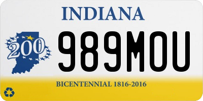 IN license plate 989MOU