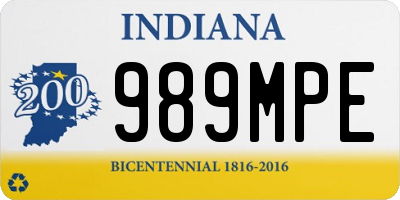 IN license plate 989MPE