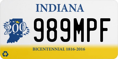 IN license plate 989MPF