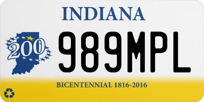 IN license plate 989MPL