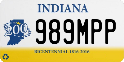 IN license plate 989MPP