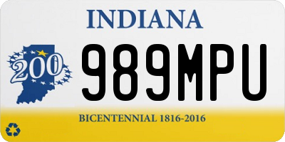 IN license plate 989MPU