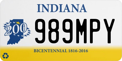 IN license plate 989MPY