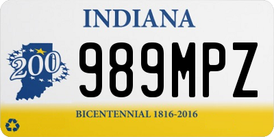 IN license plate 989MPZ