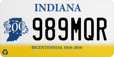 IN license plate 989MQR