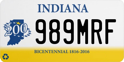 IN license plate 989MRF