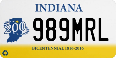 IN license plate 989MRL