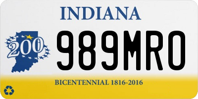 IN license plate 989MRO