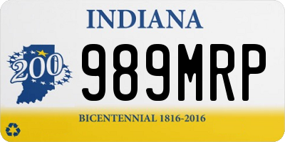 IN license plate 989MRP